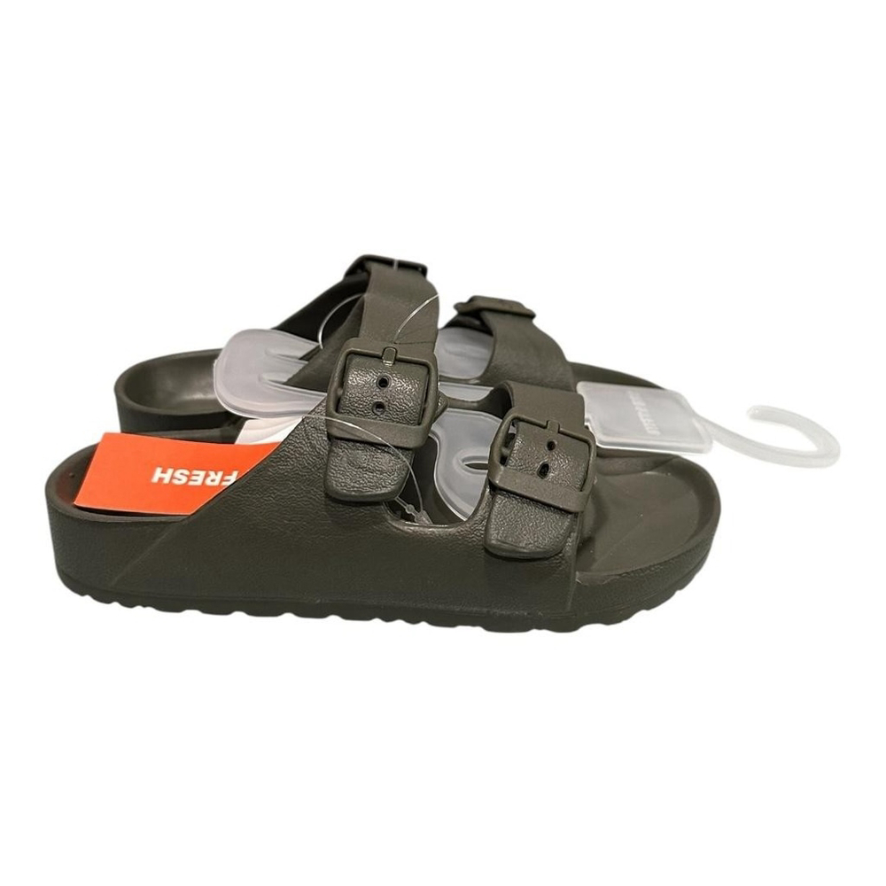Joe Fresh Slide Sandals Unisex Kids Size 12 Green Buckle Shoes Beach Summer